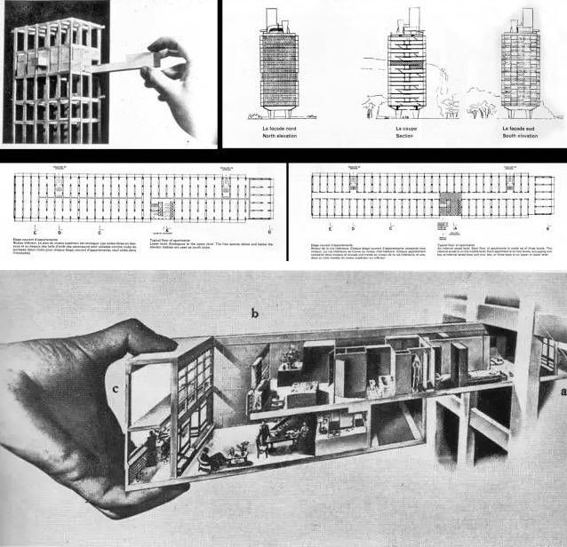 柯布西耶以工廠化為基礎(chǔ)的居住單元系列，1952